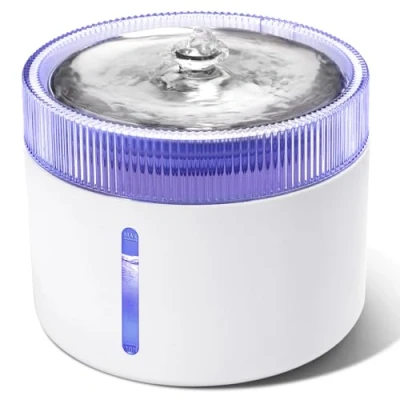 Image of Nobleza Cat Water Fountain for Drinking, 2L Fountain, Drinking Fountains Cats, Ultra Quiet Pet Kitten Kitty Bowl, Smart LED Light, Multiple Pets