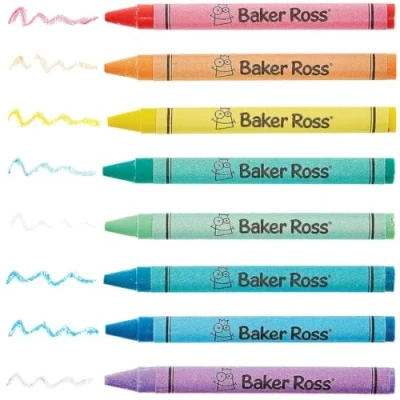 Image of Baker Ross Pastel Crayons Tub of 96, Art Supplies for Kids (FC330), Assorted