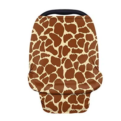 Image of TOADDMOS Fashion Giraffe Skin Animal Print Stretchy Car Seat Cover for Babies,Nursing Breastfeeding Cover,Soft Breathable Infant Carseat Canopy,Shopping Cart/High Chair/Stroller Covers