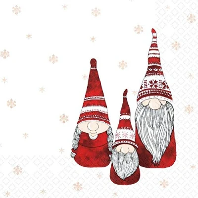 Image of CraftyThings 4 x Paper Napkins Tomte Ideal for Decoupage/Napkin Art