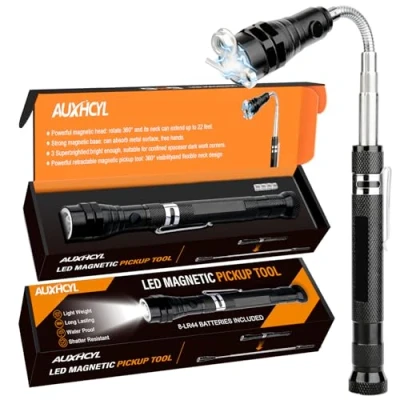 Image of AUXHCYL Gifts for Men, LED Telescopic Magnetic Pickup Tool Christmas Dad, Technology Gadgets Mens who Have Everything, Dad Birthday Presents DIY Tools, Stocking Fillers Men