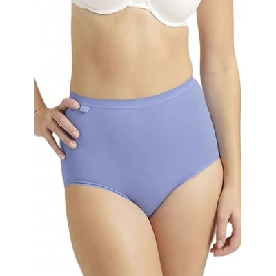 Image of Sloggi Women&#039;s Basic+ Maxi Brief, Marine White 10 (3 Pack)