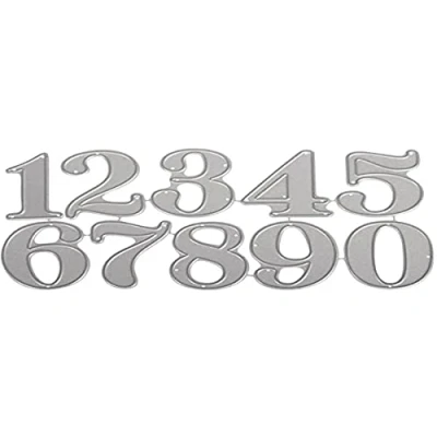 Image of Rayher 59235000 Metal Cutting Dies Big Numbers 0 9, Number Die Stencils for Card making and Scrapbooking, 10 Piece Set