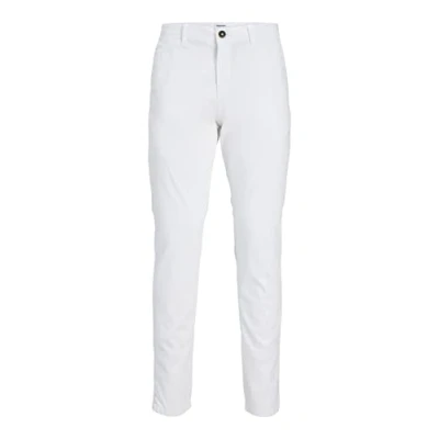 Image of Jack &amp; Jones Men&#039;s Jpstmarco Jjbowie Sa Noos Pants, White, 30W / 30L
