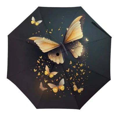 Image of DELIBEST Fantastic Umbrella, Windproof Travel Vintage Umbrellas, Automatic Folding Rain Light Portable Strong Umbrellas