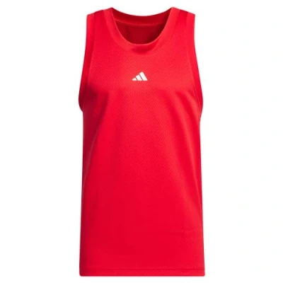 Image of adidas Men&#039;s Basketball Legends Tank Top, Better Scarlet/White, M