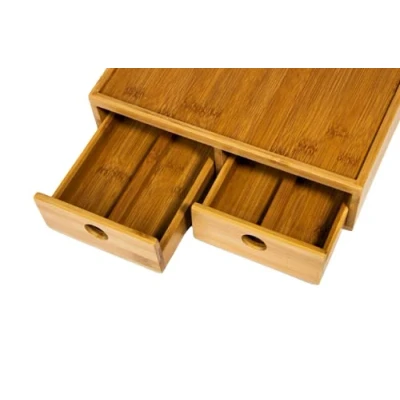 Image of Wood Wooden 2 drawer 40 Coffee Pod holder maker stand kitchen Tea storage organiser Standar Size Compatible
