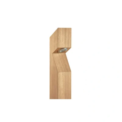 Image of LED Bollard Low Voltage Chamfered Top Base Entry Oak Wood 3000K Collingwood