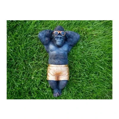 Image of Casadomu Chilling Gorilla Monkey Garden Ornament Resin Statue Outdoor Ape Sculpture New
