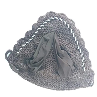 Image of Spire Horse Soft Crochet Breathable Cotton Ear Net Hood Protector Bonnets (Pony, Grey)