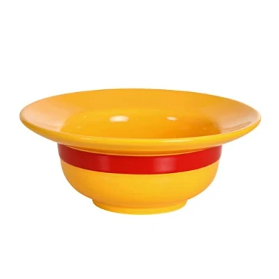 Image of Elbenwald Cereal Bowl One Piece Monkey D. Luffy Straw Hat Ceramic 18 x 7 cm 400 ml Anime Merch Yellow