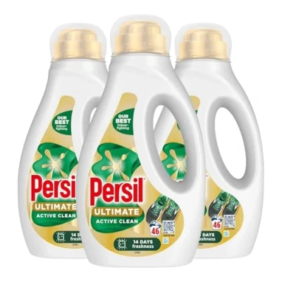 Image of Persil Ultimate Liquid Detergent Outstanding Stain Removal Effective in Quick and Cold Washes with 14 Days of Lasting Freshness 46 Washes, 1.242 Litre (Buy 3, Active Clean)