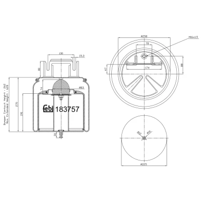 Image of 21451172, 23943601 Boot, air suspension FEBI BILSTEIN 183757 Front Axle