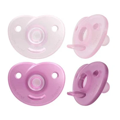 Image of Philips Avent Soothie BPA Free Dummy for Babies from 0 to 6 Months, Pink/Light Pink (Model SCF099/22)