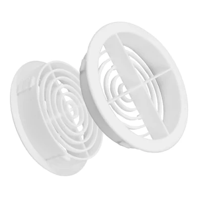 Image of 10 x 70mm White Plastic Round Soffit Air Vents / Upvc Push in Roof Disc Fascia