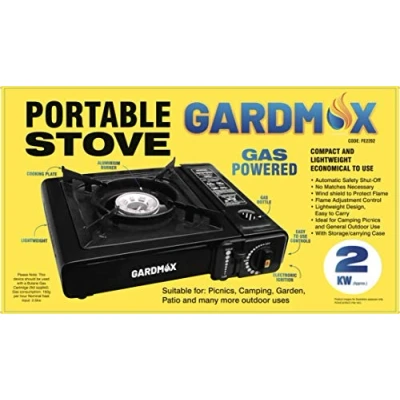 Image of GardMax® Portable Single Burner Hob Camping Gas Stove Cooker + 4 Refills Next Day Delivery