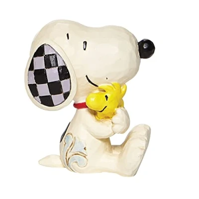 Image of Enesco Jim Shore Peanuts Snoopy with Woodstock 2.5&quot; Mini Figurine