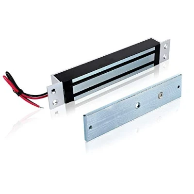 Image of 280kg/600Lbs Electric Magnetic Lock, Electromagnetic Door Lock Kit System Holding Force for Access Control DC 12V Electromagnet Secure NC Mode