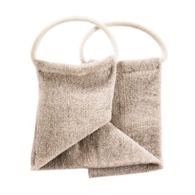 Image of Loelle Hemp Exfoliating Mitt &amp; Strap Full Body Exfoliator and Back Scrubber Designed for Men, Reusable Dead Skin Remover, Made from Hemp, Linen Cotton, Suitable All Types