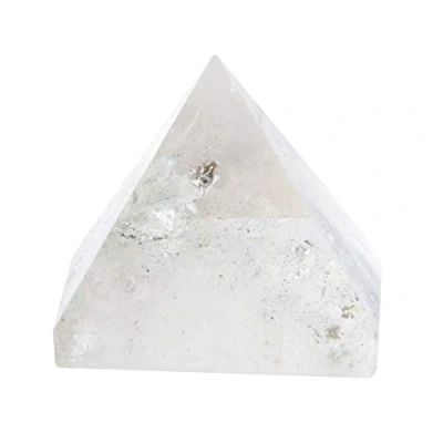 Image of TOPINCN Natural White Crystal Quartz Pyramid Energy Healing Chakra Balancing Fengshui Sculpture Home Decoration Ornament Collection Gift