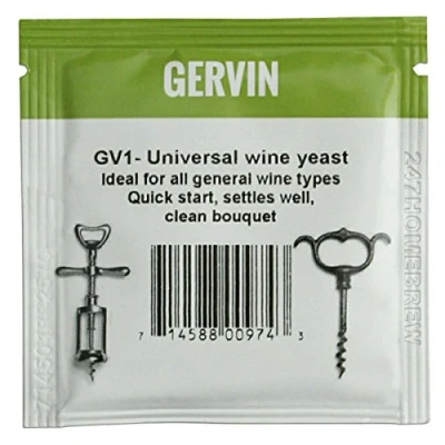 Image of Gervin Wine Yeast Strain GV1 No.1 Green Label General Purpose White &amp; Red 5g 23L