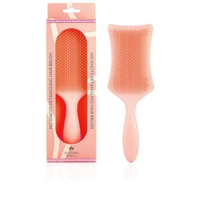 Image of Nature Spell No Knots Detangling Hair Brush Detangles All Types For Wet &amp; Dry Eliminates Reduces Breakage (Matte Pink)