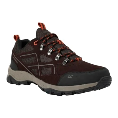 Image of Regatta Mens Vendeavor Suede Low Walking Shoes with Hardwearing Threads &amp; TECFOAM Insock, Waterproof Breathable Perfect for Outdoors, Hiking, Climbing Mountaineering Brown