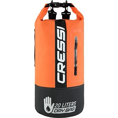 Image of Cressi Unisex Dry Waterproof Bag Backpack for Sports activities, Black/Orange/Bicolor, 20 LT UK
