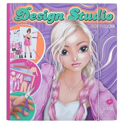 Image of Depesche 12045 Create Your TOPModel Design Studio Colouring Book Set with 30 Pages for Designing Fashion Outfits, Sticker Sheet and Much More