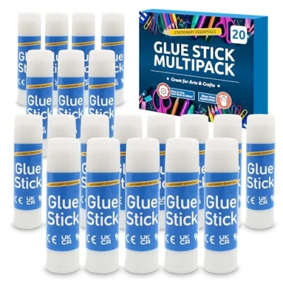 Image of SOL 20pk Glue Sticks Multipack All Purpose Gluesticks for School &amp; Office, Strong Stick Perfect Crafting Scrapbooking Gluestick Mess Free Application Kids DIY Projects