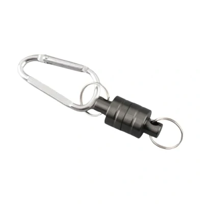 Image of Fishing Magnetic Buckle Fly Net Release Clip Hanging Holder Lanyard for Accessory Tool(Single Silver)