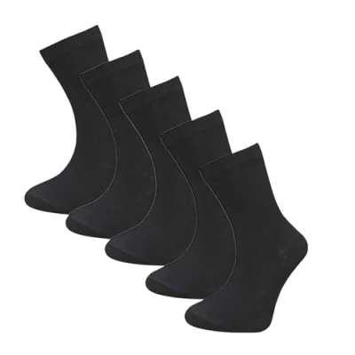 Image of ladies Cotton rich Design ankle socks 5 pair pack (Black)