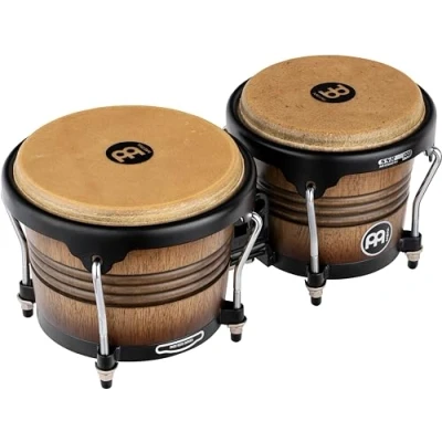 Image of Meinl Percussion Bongos Marathon Series 2 hand drums with 6.75 and 8 inches including tuning key Siam Oak, Antique Tobacco Burst (FWB190ATB M)