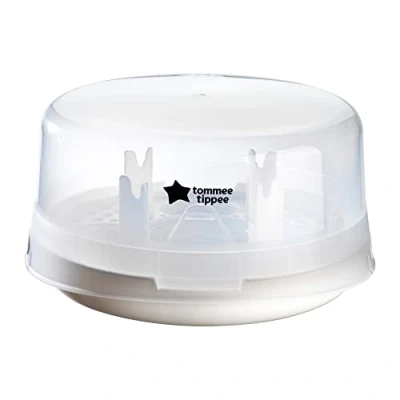 Image of Tommee Tippee Microsteri Microwave Steam Steriliser for Baby Bottles and Accessories, Kills Viruses 99.9 Percent of Bacteria, 4 Minute Sterilisation Cycle