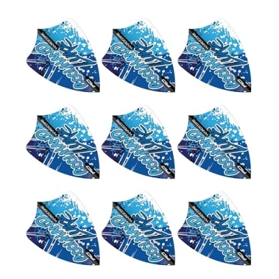 Image of RED DRAGON Luke Humphries World Champion Blue and White Freestyle Dart Flights 3 Sets Per Pack (9 in total)
