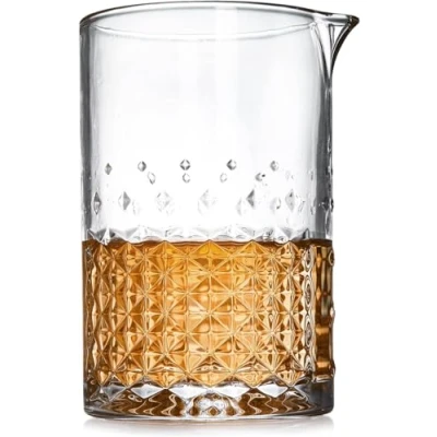 Image of Cocktail Mixing Glass 24oz (750ml) Single Professional Stirring with Thick Weighted Bottom &amp; Wide Spout Perfect for Sazerac, Negroni, Martinez More
