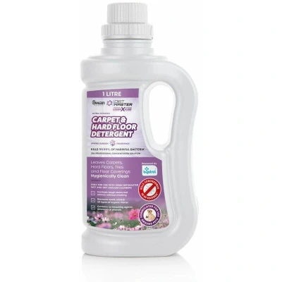 Image of Swan Dirtmaster Hard Floor and Carpet Detergent, 1 litre, Child Pet Safe, Concentrated, Spring Garden Scent, Kills 99.99% of Bacteria, Cleaner Disinfectant, SDMWDV1000