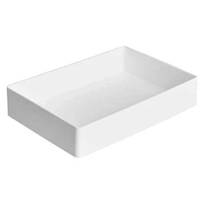 Image of Amazon Basics Rectangular Plastic Organizer Accessory Tray, White