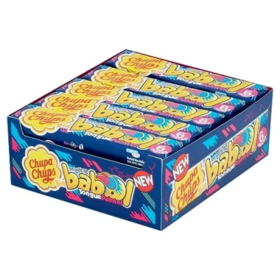 Image of Chupa Chups Big Babol Bubble Gum, Blue Raspberry Tongue Painter Sweets 20 x 6 Piece Packs