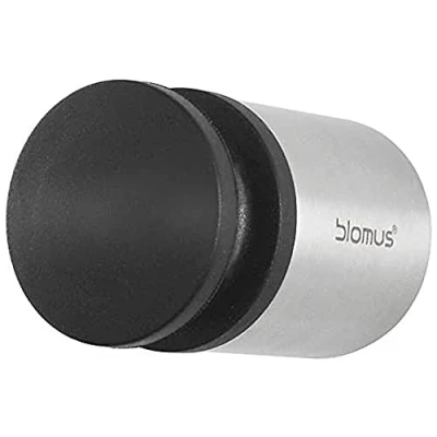 Image of blomus 4 cm Stainless Steel/Plastic Entra Wall Mounted Door Stop, Silver/Black