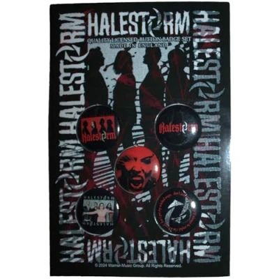 Image of Rock Off officially licensed products Halestorm Portrait Button Badge Pack One Size