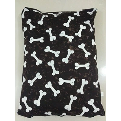 Image of AmigoZone Large Pet Dog Bed Zipped Removable &amp; Washable Cushion Cover Only (Brown Bone)
