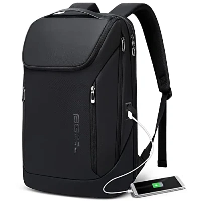Image of BANGE Business Smart Backpack Waterproof fit 15.7 Inch Laptop with USB Charging Port,Travel Durable Backpack,(Black (two pocket))