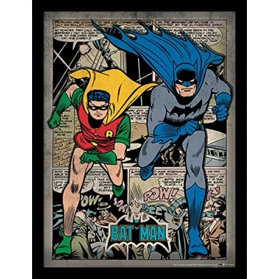 Image of DC Comics FP11321P PL Batman 30 X 40 cm &quot;Comic Montage&quot; Framed Print