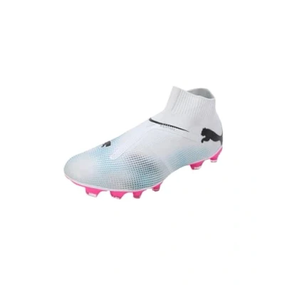 Image of Puma Men Future 7 Match+ Ll Fg/Ag Soccer Shoes, White Black Poison Pink, 10 UK