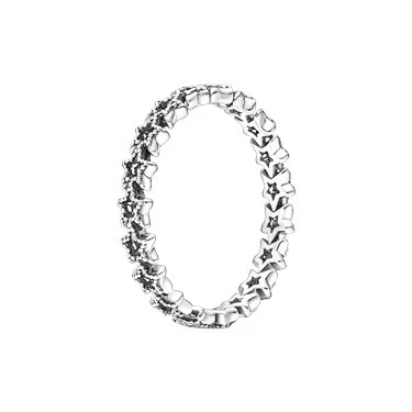 Image of Pandora Moments Band of Asymmetric Stars sterling silver ring, 54