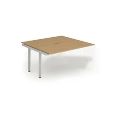 Image of Evolve B2B Ext Kit Silver Frame Bench Desk 1400 Oak BE215