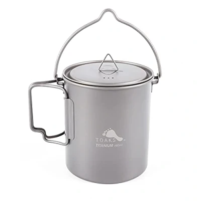 Image of TOAKS Titanium 750ml Pot Backpacking Camping Cup Mug Ultralight Cookware With Bail Handle