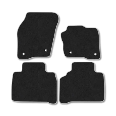 Image of Car Mats Compatible with Ford S Max (2015 2021) Tailored Fit Grey Carpet Floor Set Accessory Custom 4 Pieces Anti Slip Backing &amp; Binding Trim Edge