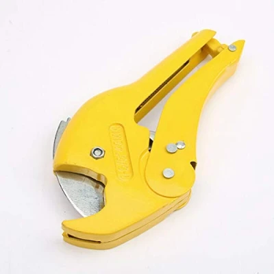 Image of Plastic Pipe Cutter 42mm PVC Cutters Heavy Duty Shear Plumbing Tools for Cutting O.D. PEX, PVC, and PPR Hoses (Yellow, SA 5501)
